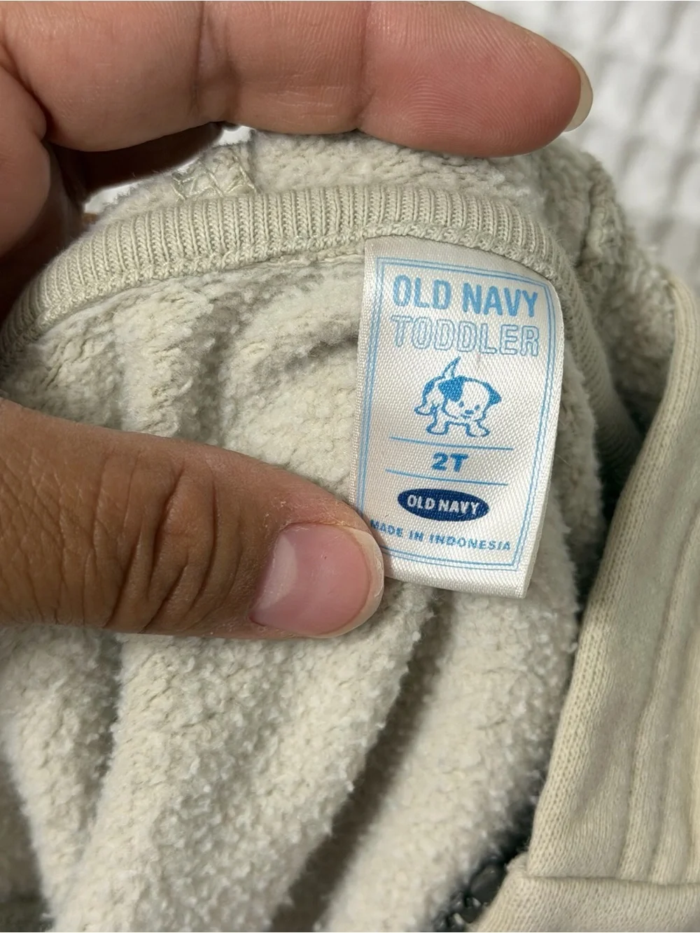 Vintage Old Navy Cream Hooded Zip-Up